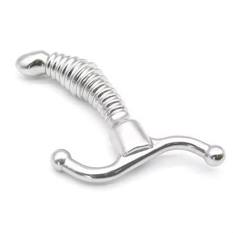 Threaded Metal Dildo Prostate Massager With Beaded Anal Ball Plug S