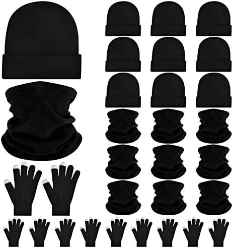 30 Pieces Winter Beanies Gloves Neck Warmers Set Bulk Winter