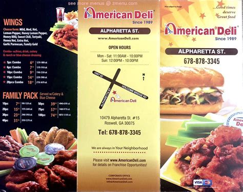 Online Menu of American Deli Restaurant, Roswell, Georgia, 30075 - Zmenu