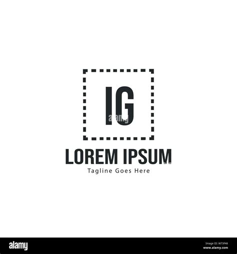 Initial Ig Logo Template With Modern Frame Minimalist Ig Letter Logo