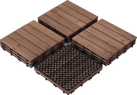 Amazon Topeakmart 12 X 12in Patio Tiles Wood Floor Deck Tiles