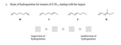 Solved C Heats Of Hydrogenation For Isomers Of C H12 Chegg