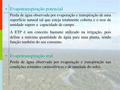 PPT EVAPORAÇÃO e EVAPOTRANSPIRAÇÃO PowerPoint Presentation free