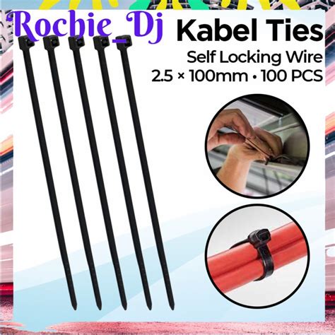 Jual KABEL TIS TIES SELF LOCKING WIRE ZIP CABLE ORGANIZER 2 5X100MM 100