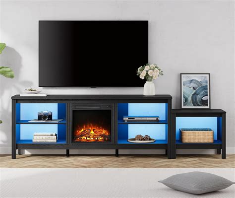 Amazon WAMPAT Fireplace TV Stand For 75 Inch TV LED Entertainment