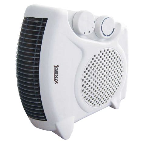 Igenix 2kw Flat Upright Fan Heater White Ig9010 Cef