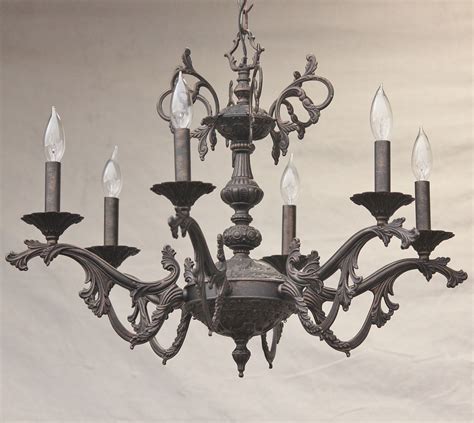 Lights Of Tuscany 4230 6 Brass Spanish Cast Chandelier