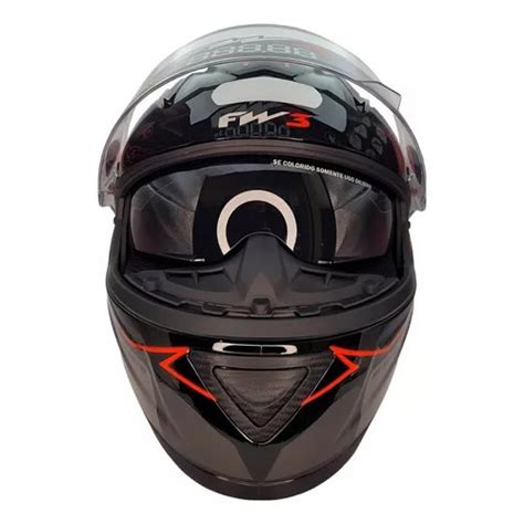 Capacete Fw Gtx Preto Grafite C Viseira Solar