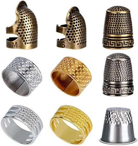 Sixfolo Pcs Sewing Thimbles Copper Fingertip Thimble Protector