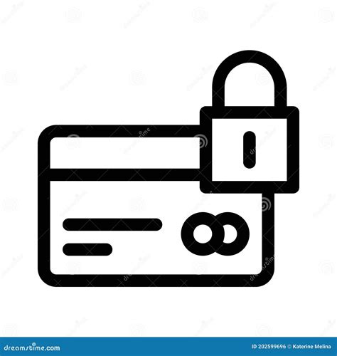 Credit Card With Lock Icon Isolated Locked Bank Card Stock