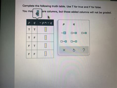 Answered Complete The Following Truth Table Use… Bartleby