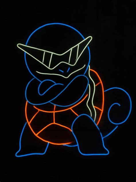 Pokemon Squirtle Neon Sign Kids Room Neon Sign Pokemon Squirtle Wall