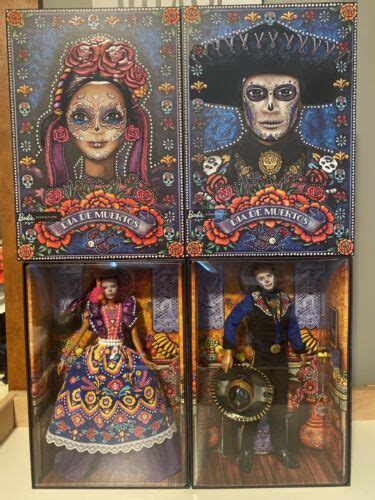 Barbie And Ken Dia De Los Muertos 2022 Day Of The Dead Doll In Hand