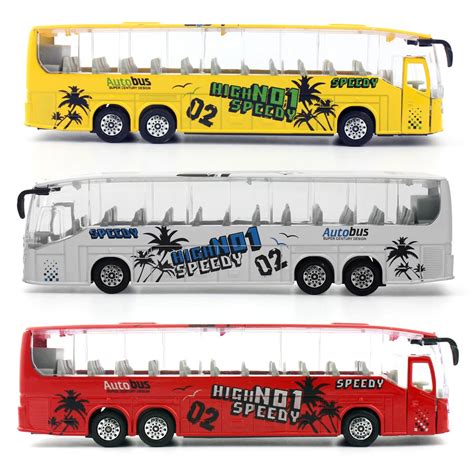 1:50 Diecast Bus Metal Model Car Toys Alloy Bus Toy with Openable Doors/Music/Light/Pull Back ...