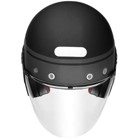 Capacete Smk Retro Jet Seven Preto Cinza Fosco Grid Motors