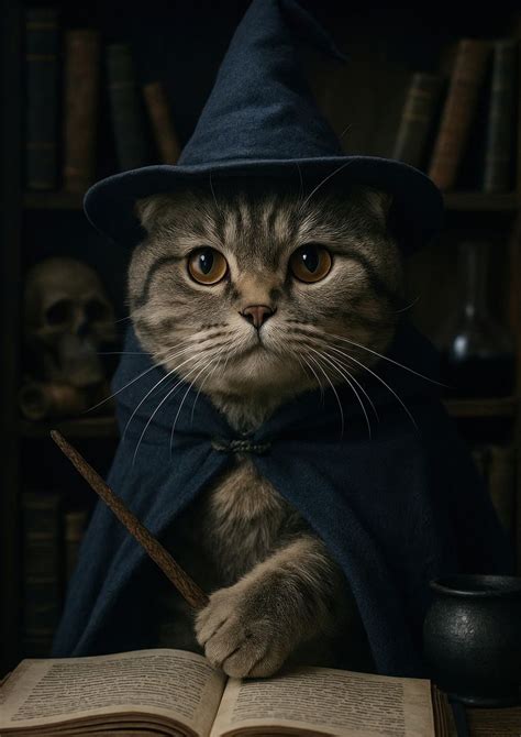 Wizard cat casting spell | Free Photo - rawpixel