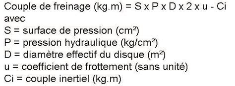 Découvrir 93 imagen couple de freinage formule fr thptnganamst edu vn