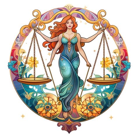 Signo Do Zod Aco De Libra Uma Linda Mulher Segurando Duas Escalas