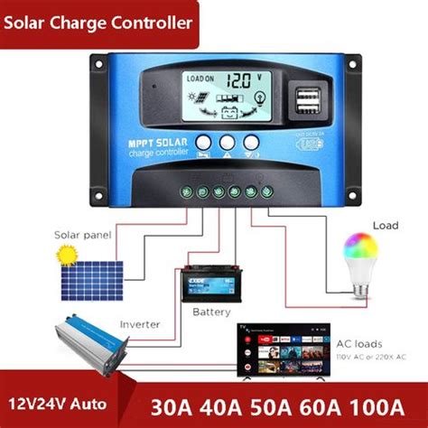 Generic Mppt 20a 30a 40a 50a 100a Pwm Solar Charge Controller Solar Power Regulator 12v 24v Auto