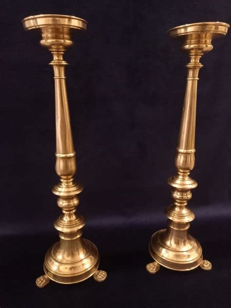 Candelero Bronce Dorado Cobre Lat N Madera Catawiki