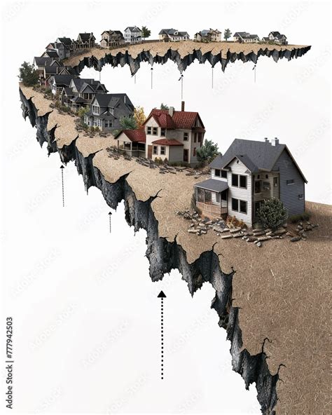 Housing Market Crash Graph Piercing Through Homes Envision A Sharp