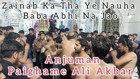 Zainab Ka Tha Ye Nauha Baba Abhi Na Jao Anjuman Paighame Ali Akbar