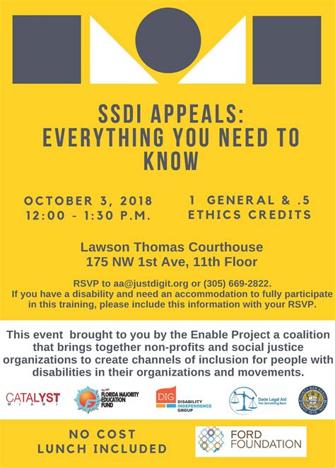 10/3 SSDI APPEALS TRAINING – Dade Legal Aid