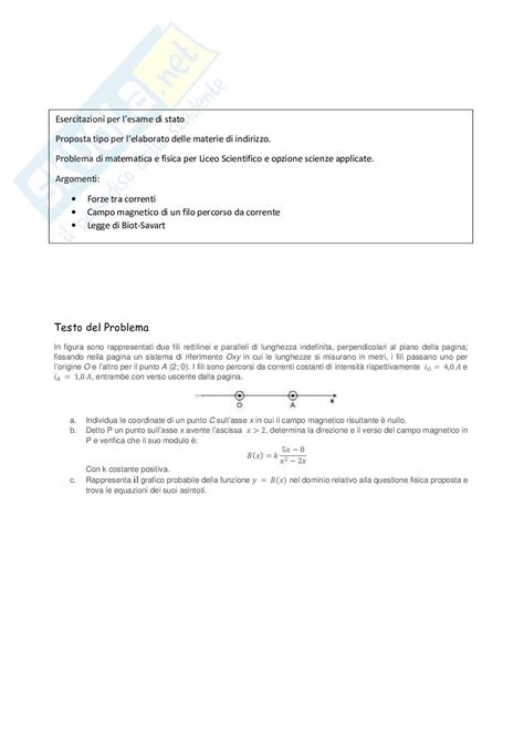 Problema Di Fisica Svolto Sullinterazione Tra Fili Percorsi Da