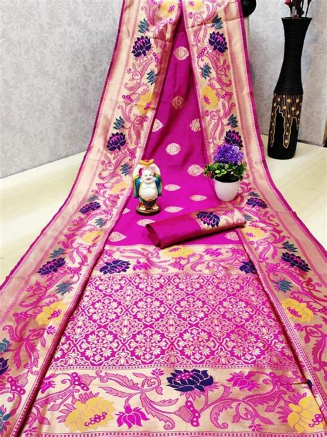 Buy Lotus Multi Colour Flower Silk Saree At Rs 800 Online From Surati Fabric Designer Sarees