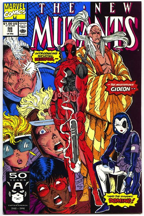 The New Mutants 98 1991 Cover Artist Rob Liefeld Deadpool Domino And Gideon Make Their