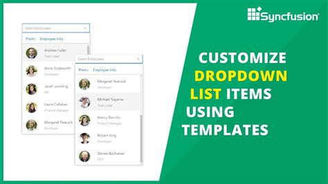 Customize Dropdown List Items Using Templates Youtube