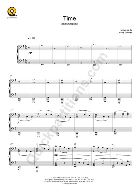 Time Inception Piano Solo Sheet Music From Hans Zimmer