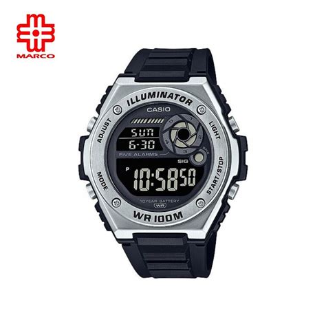 Casio General Mwd H Bv Black Resin Band Men Watch Shopee Malaysia