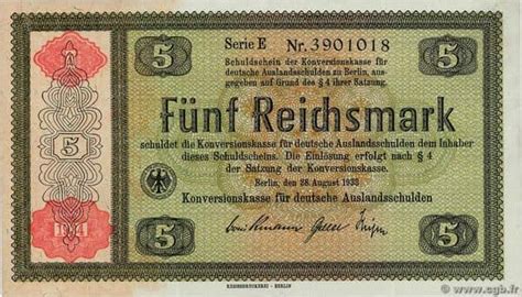 Billete 5 Reichsmark Konversionskasse Alemania Imperio Foronum