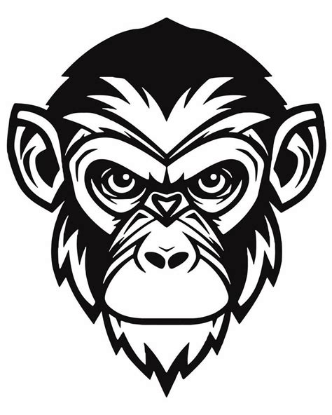 Simple monkey face 23290932 Vector Art at Vecteezy