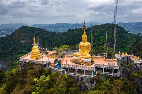 Aerial View Of Wat Tham Suea Or Tiger Cave Temple In Krabi Thailand