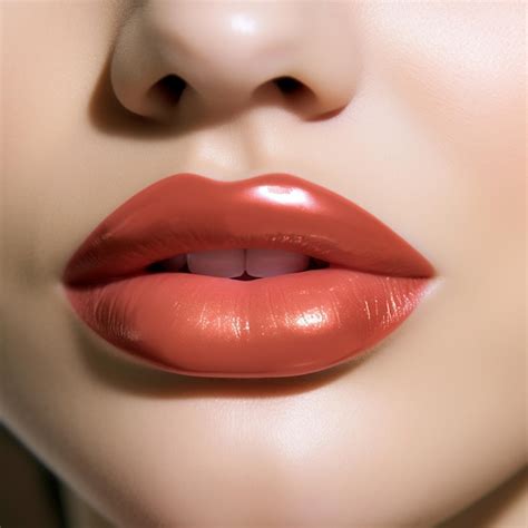 Premium AI Image Sexual Full Lips Natural Gloss Of Lips And Woman S Skin