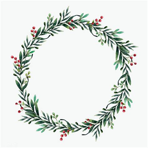 Beautiful Watercolor Christmas Wreath Vector Image