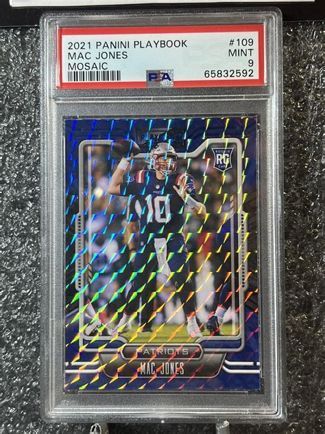 Playbook Mac Jones Mosaic Holo Psa Mint Sp Rookie Mega Box