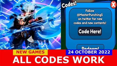 All Codes Work Update Master Punching Simulator Roblox