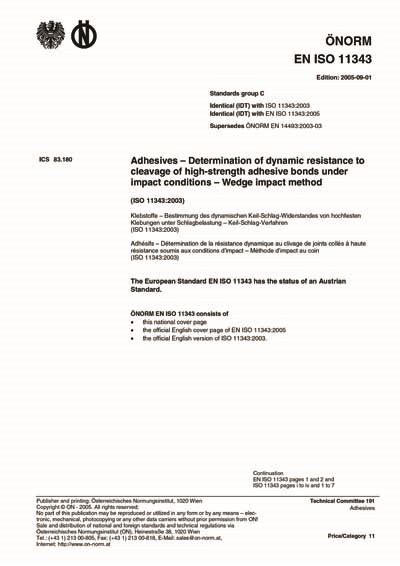 Onorm En Iso Adhesives Determination Of Dynamic