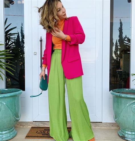 Blazer Pink E Cal A Verde Color Blocking Outfits Fashion Clothes