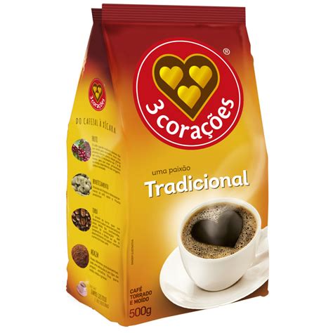 Café Torrado E Moído Tradicional 3 CoraÇÕes 500g