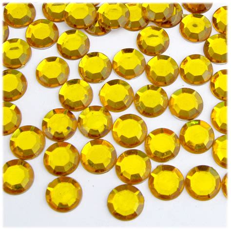 Rhinestones Flatback Round 12mm 1 000 Pc Golden Yellow