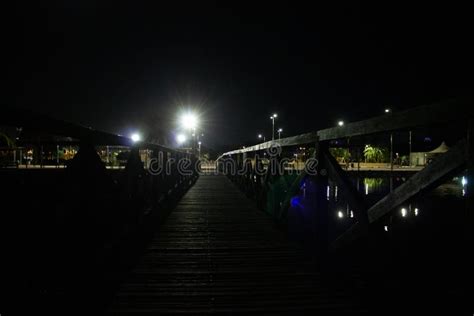 Wooden Bridge in Lake Park at Night Stock Photo - Image of bridge, mogã¡n: 172236956