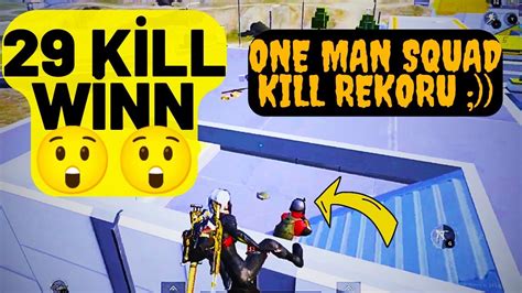 YENİ SEZON KİLL REKORU 29 KİLL WİNN ONE MAN SQUAD PUBG mobile