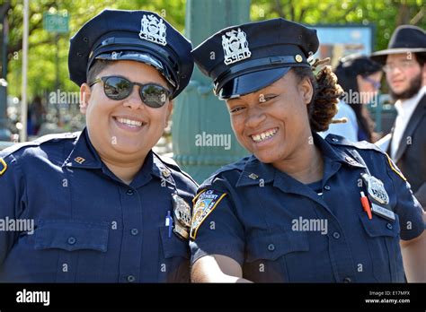 Portrait Of 2 New York City Police Officer Policewomen At The Lag B