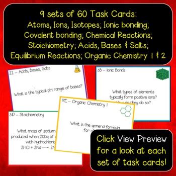 Chemistry Task Card Mega Bundle By The Science Hedgehog Tpt