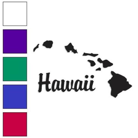 Tribal Island Wave B W Flag Hawaiian Map Hawaii Decal Car Truck Window