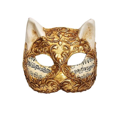 Gatto Stucco Oro Musica Venezianische Maske Masks Masquerade Cat